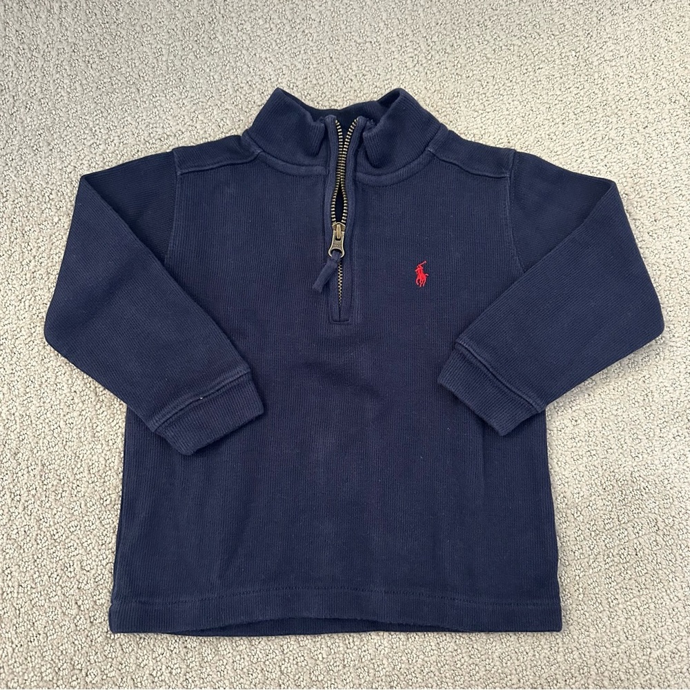 Polo By Ralph Lauren Navy Half Zip Sweater